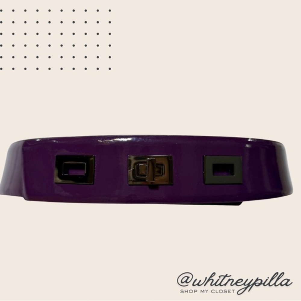 Vince Camuto Purple Patent Leather Statement Belt Wide Waist Cinch Size Medium